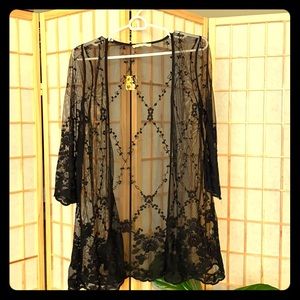 Black lace cover up
